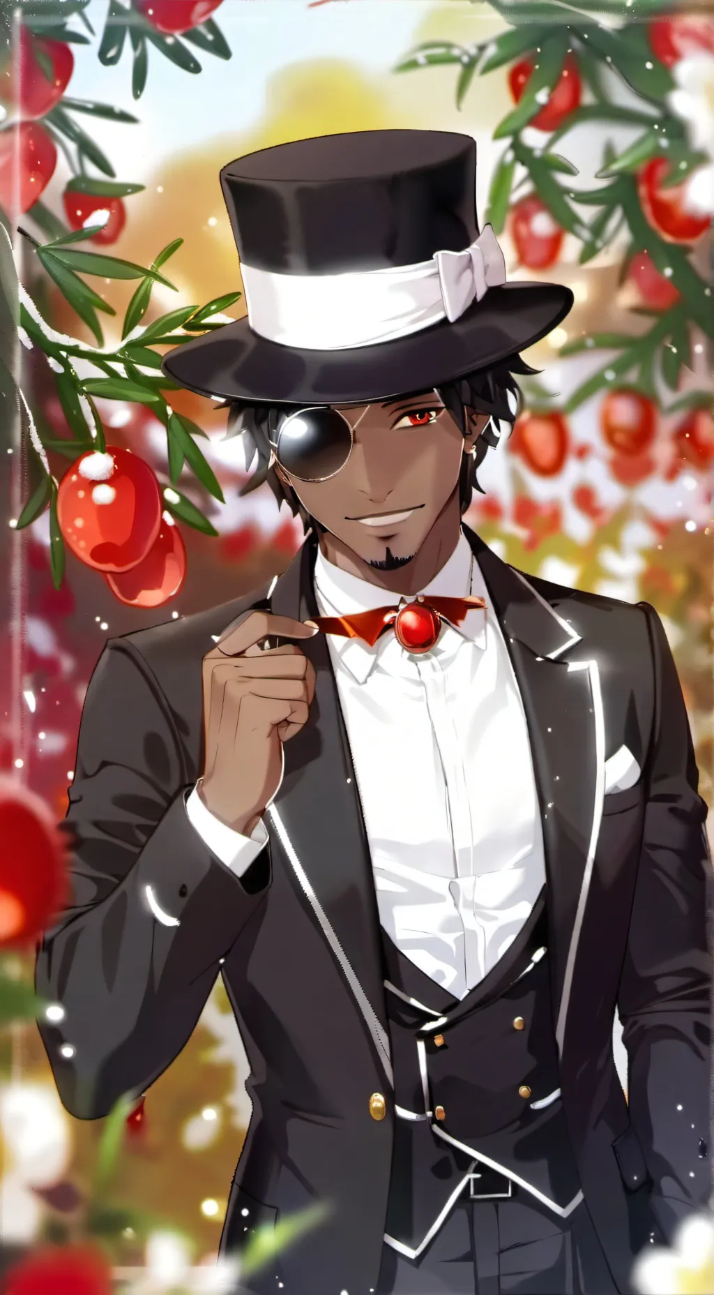 ai character: black conner background