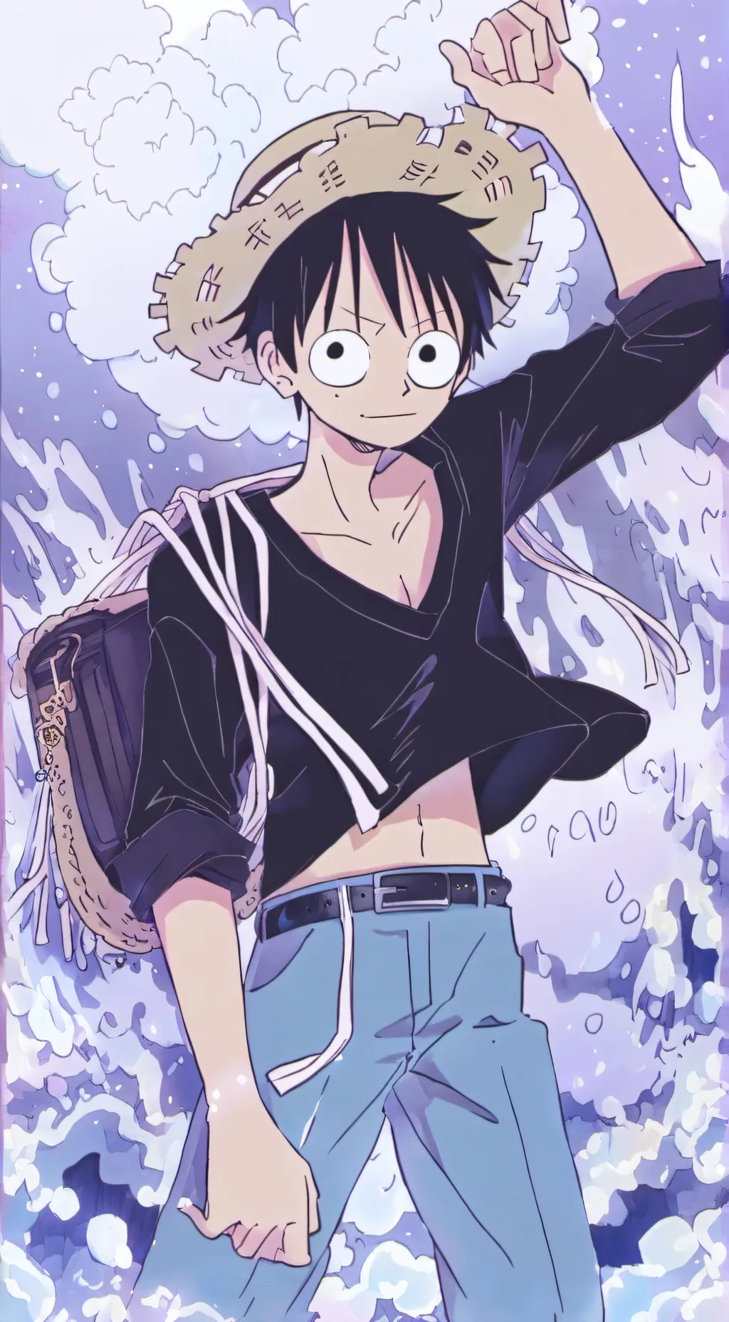 ai character: luffy  background