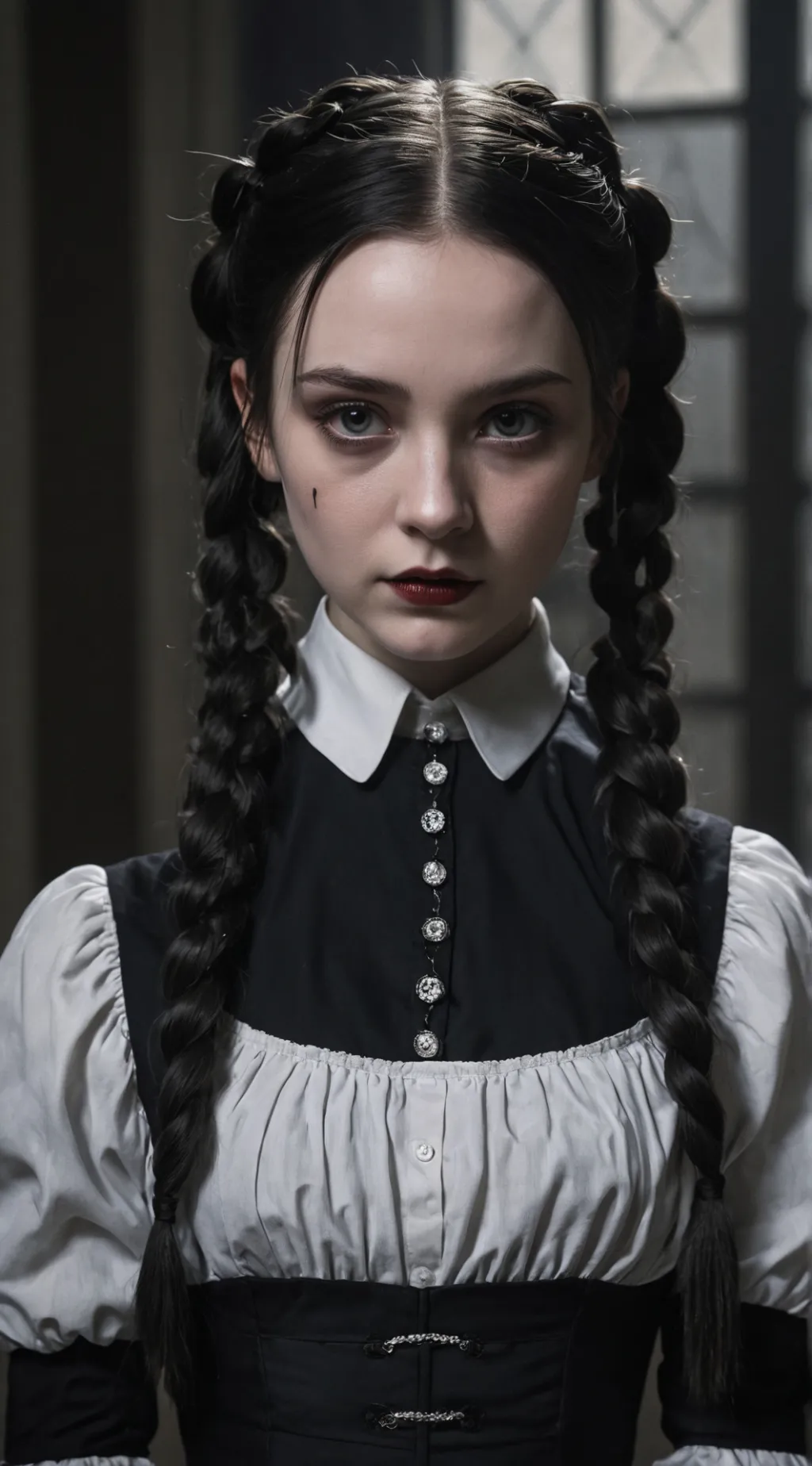ai character: Wednesday Addams background