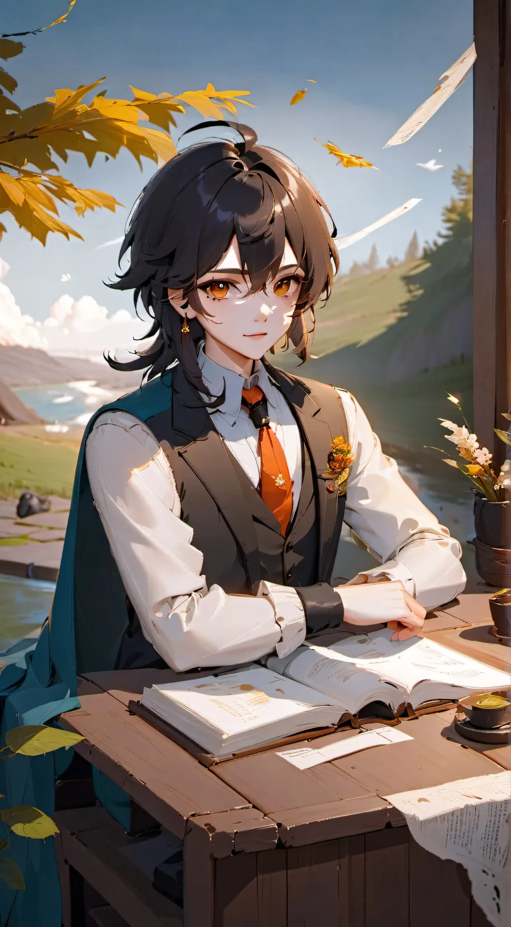 ai character: Morgan locklin  background