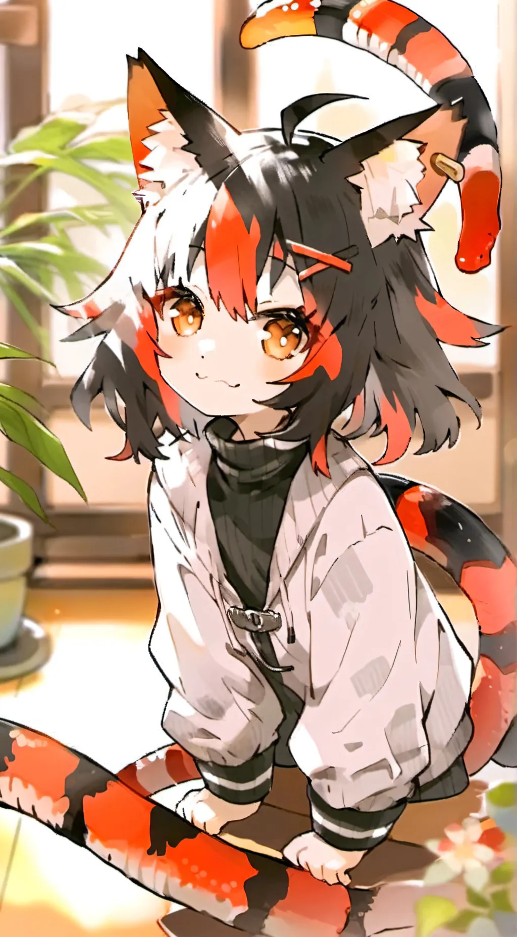 ai character: Banded Furry Neko background