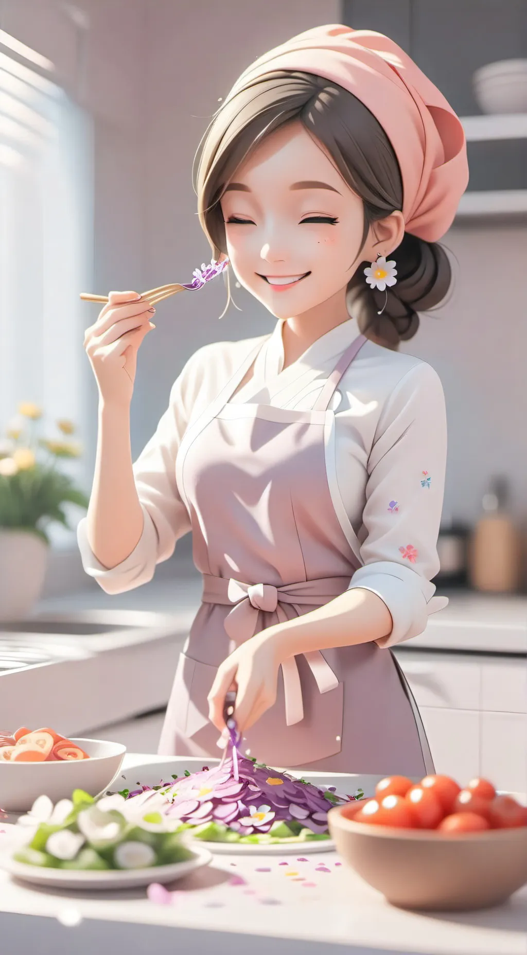 ai character: wenda kills gray background