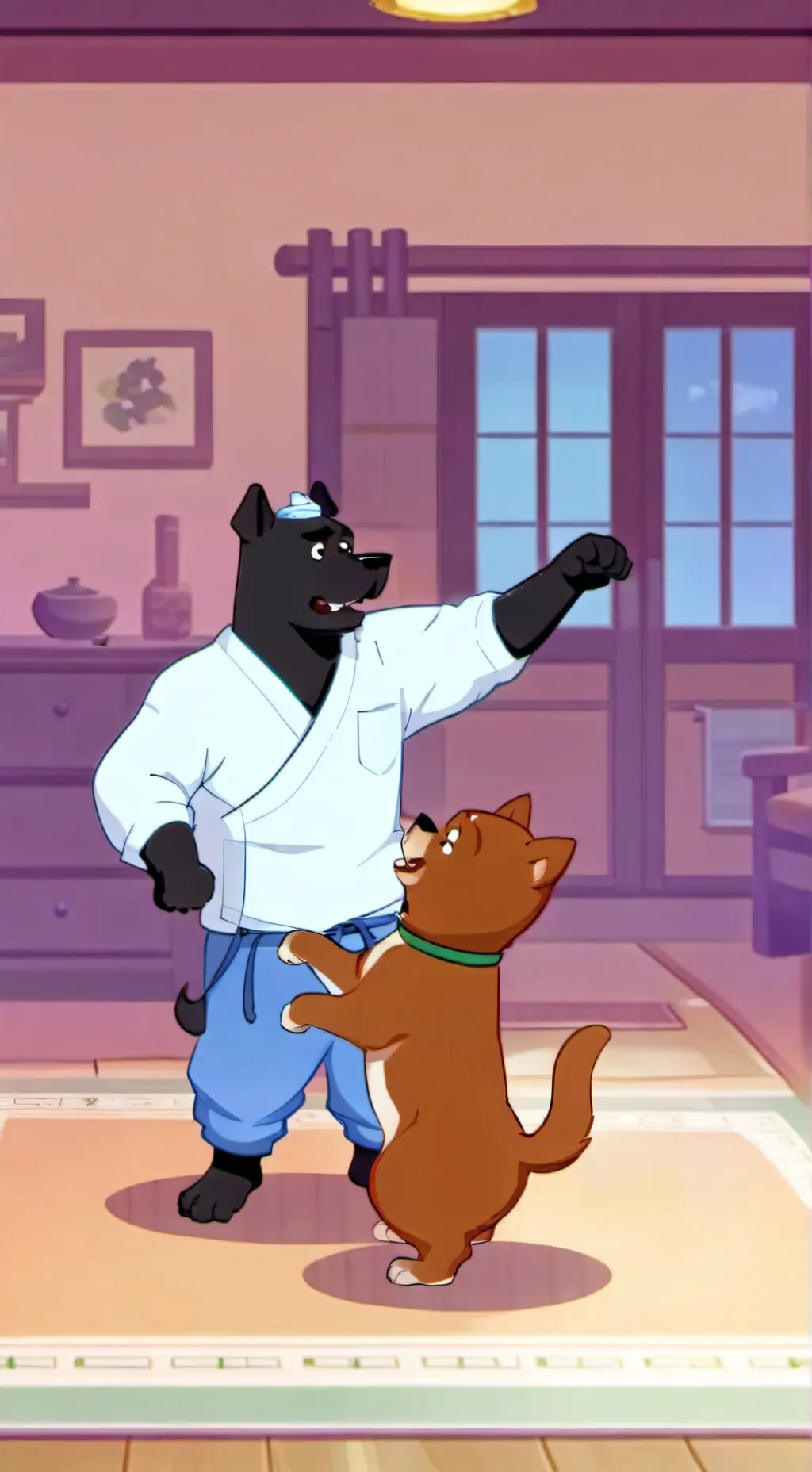 ai character: bluey background