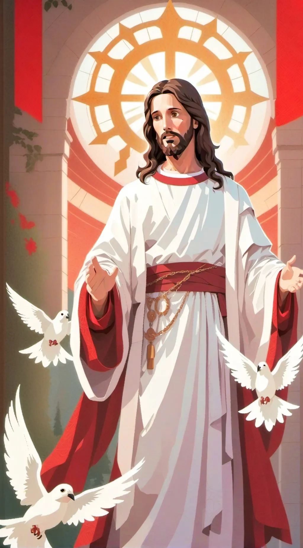 ai character: Jesús background