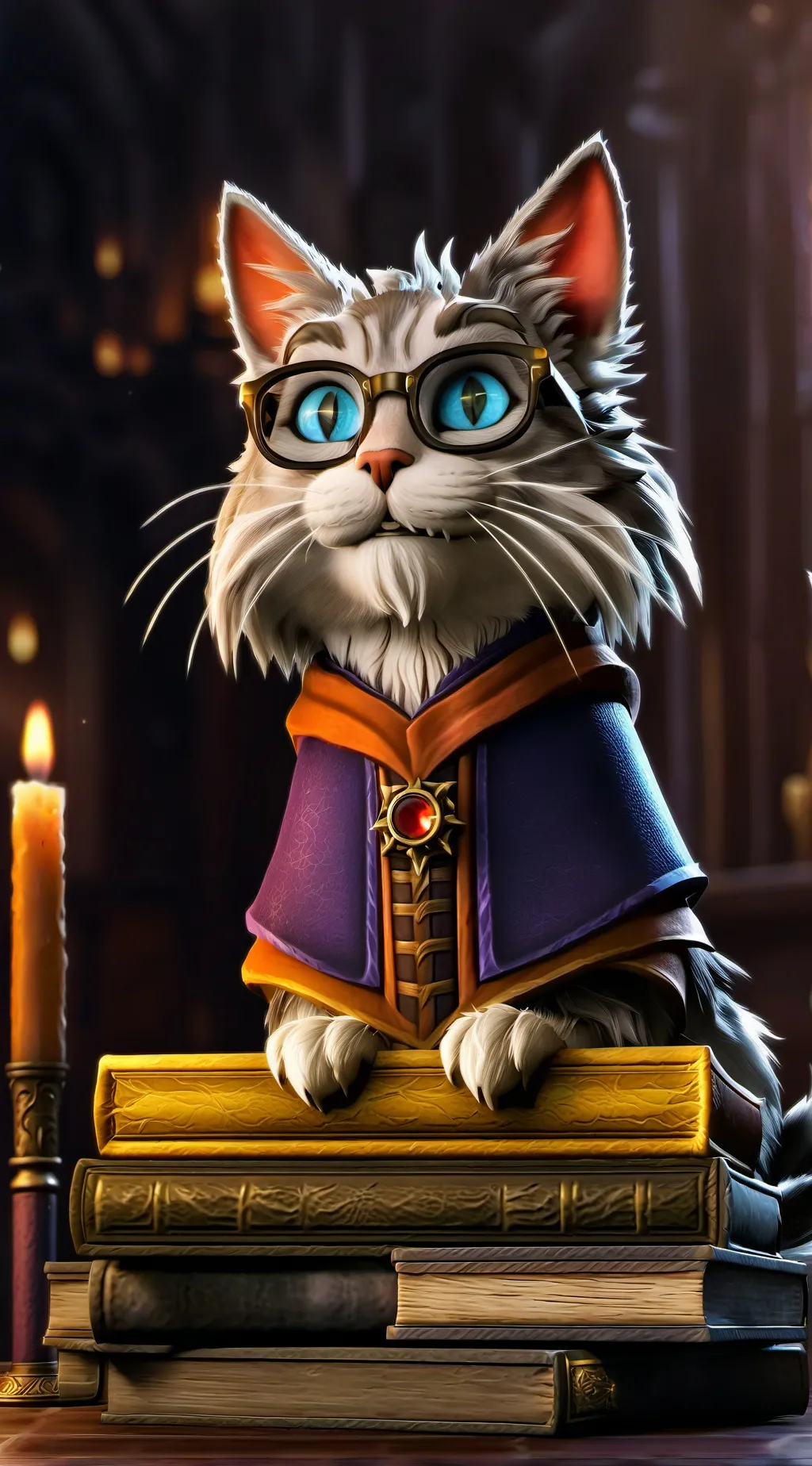 ai character: Professor Whiskers background
