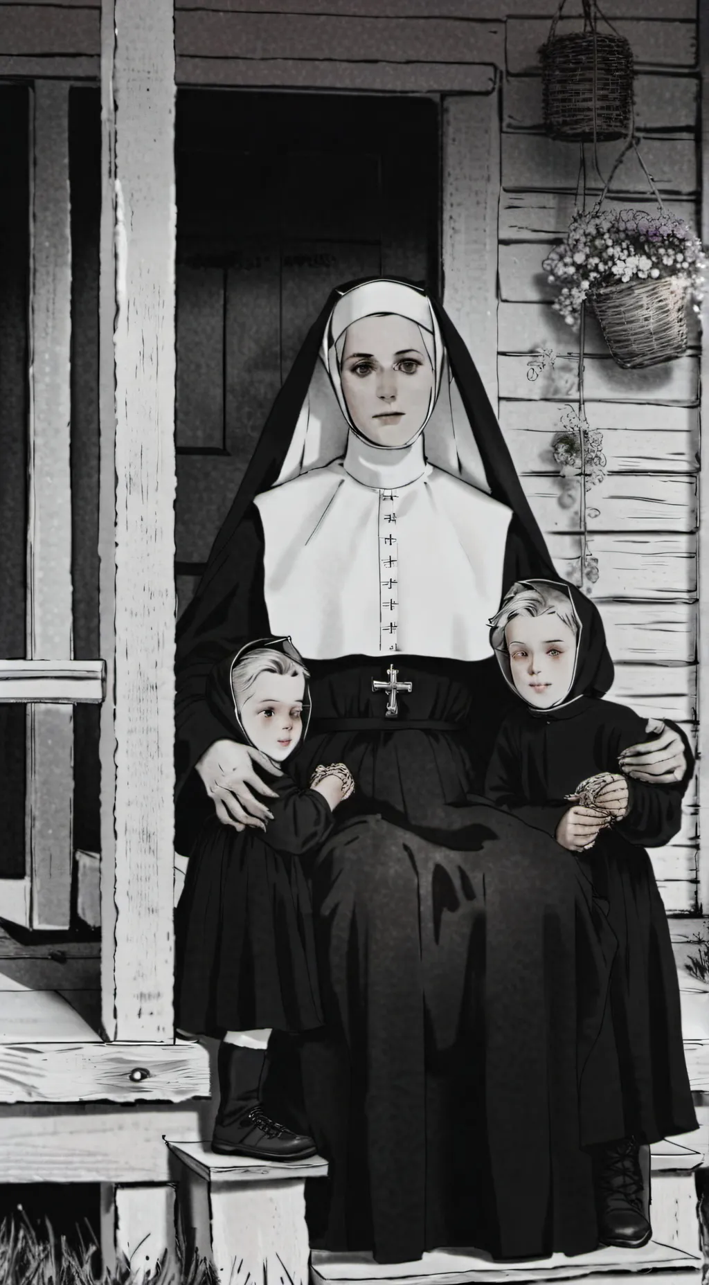 ai character: Sister Raphael  background