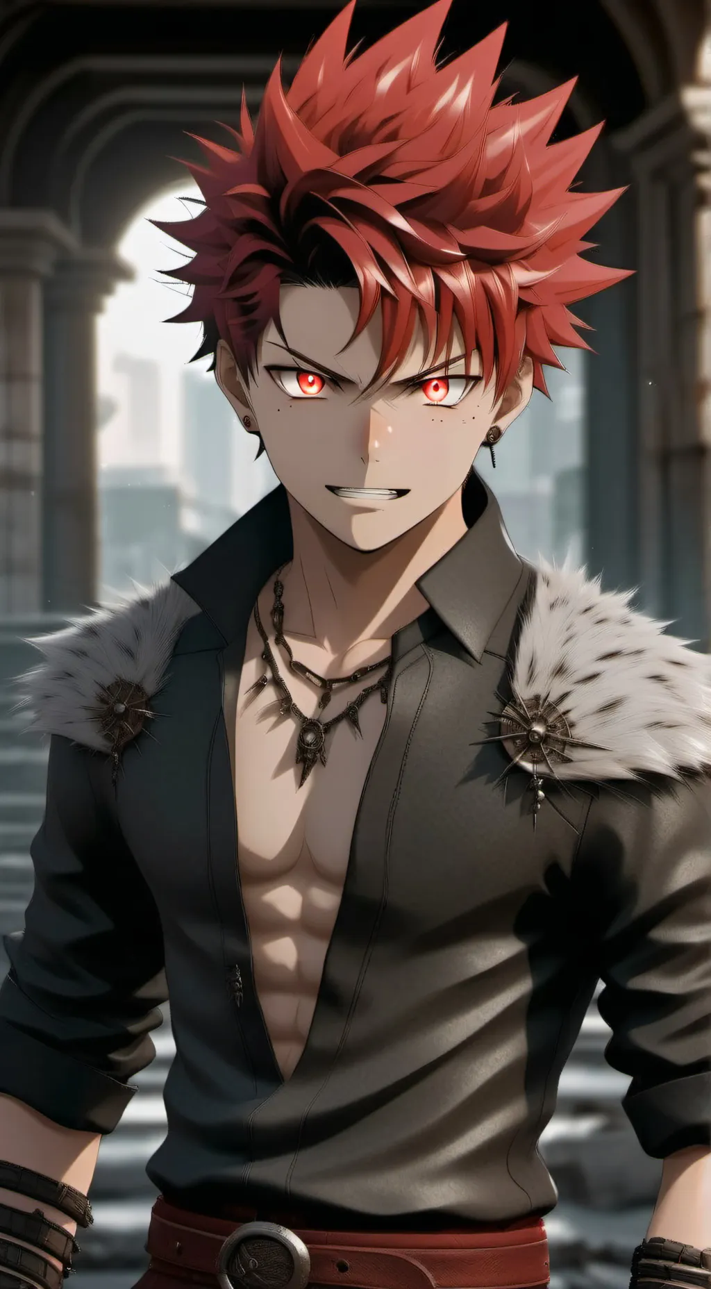 ai character: kirishima notmanly background