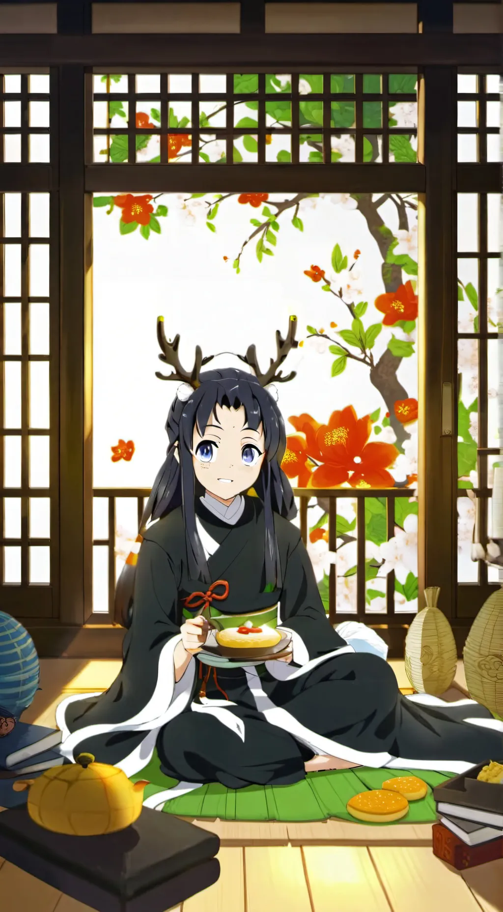 ai character: Hashira Sleepover background