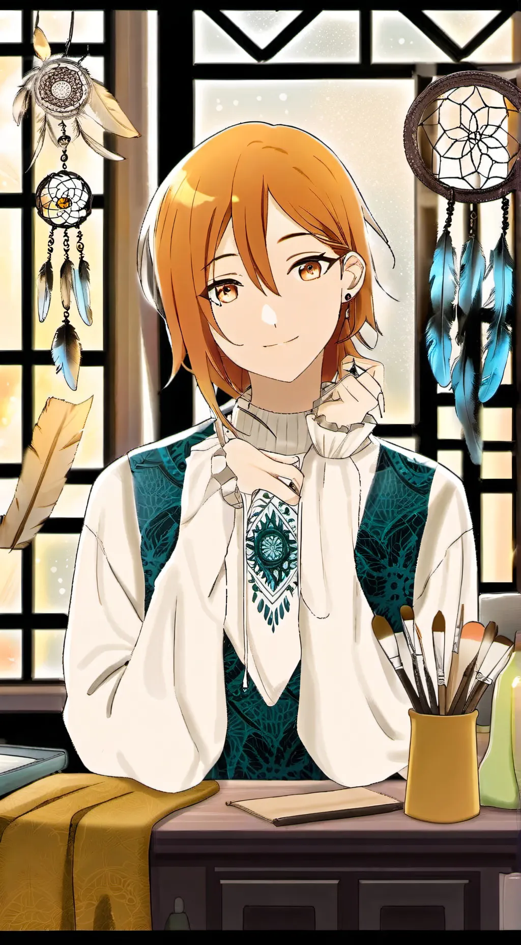 ai character: Luna nebula background