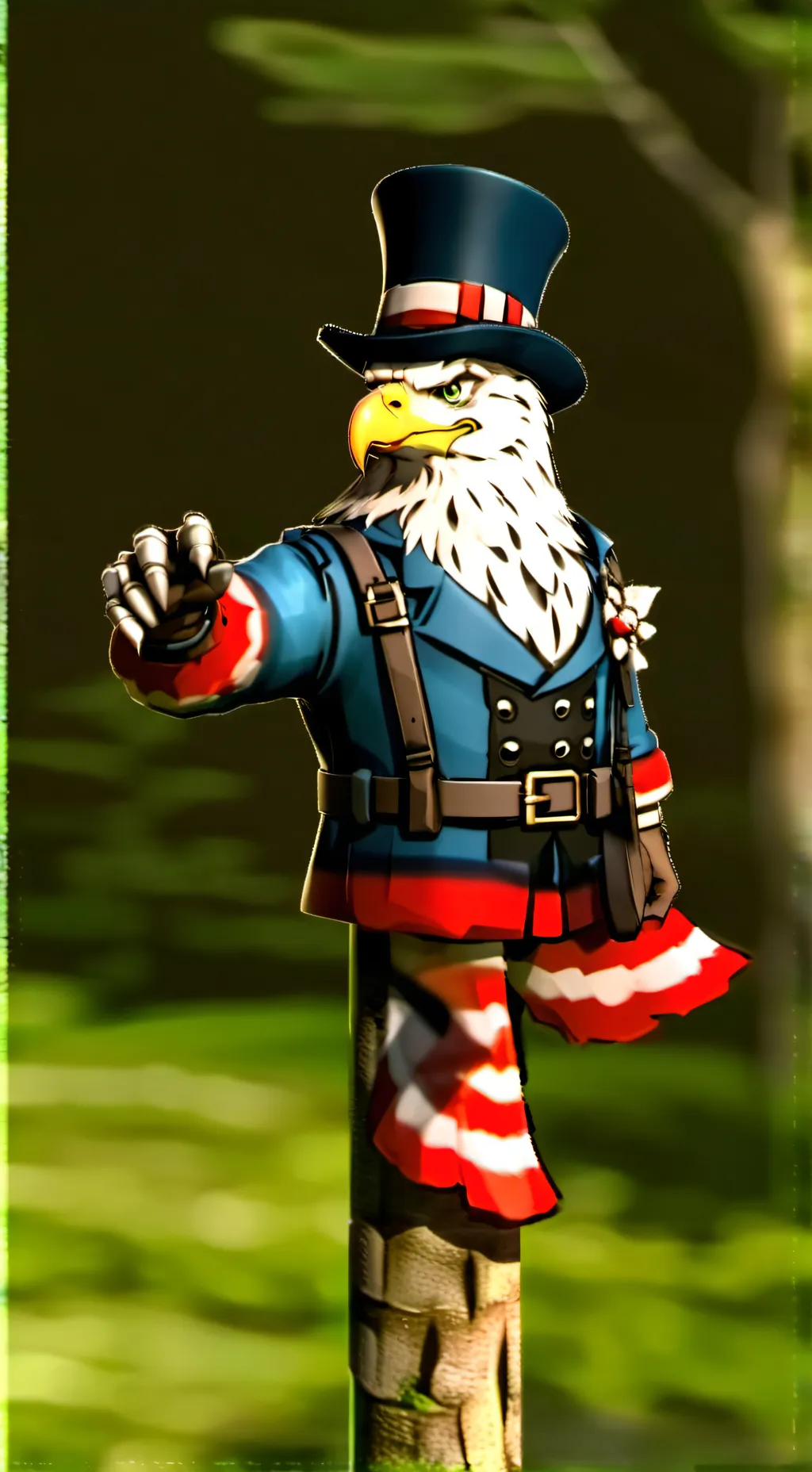 ai character: America sings  background