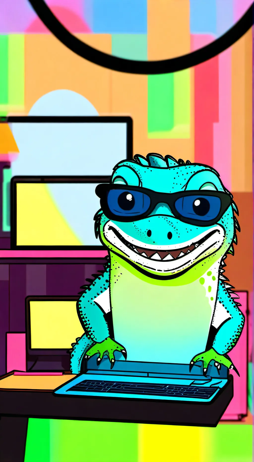 ai character: GlitchZoom background