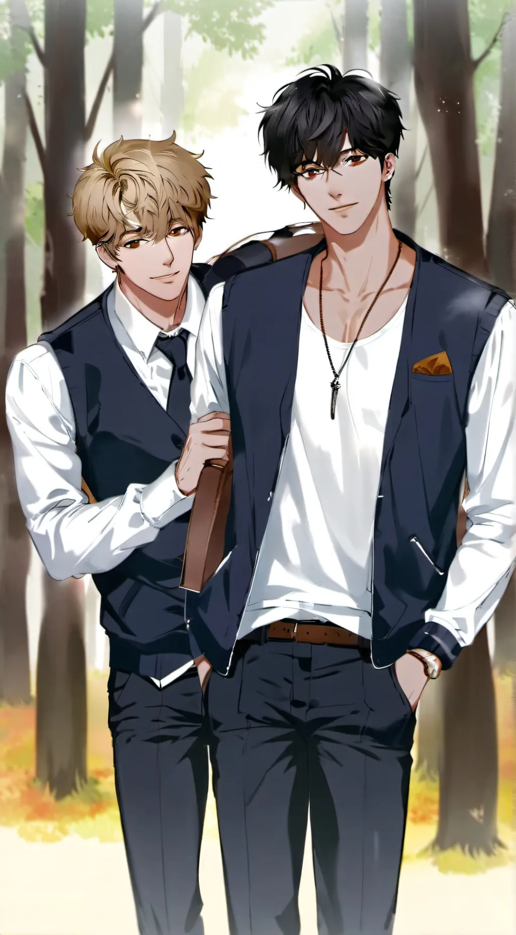 ai character: Grayson and Liam  background