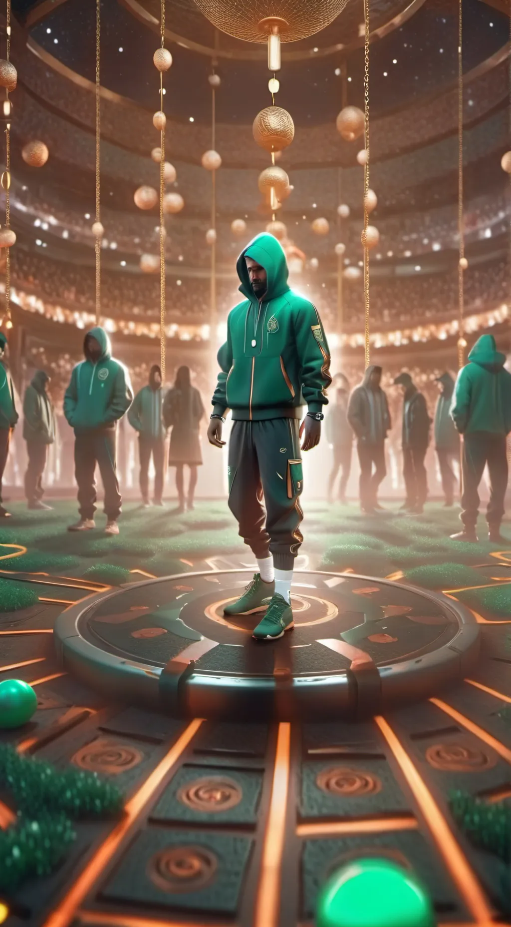 ai character: Sqid game mingel  background