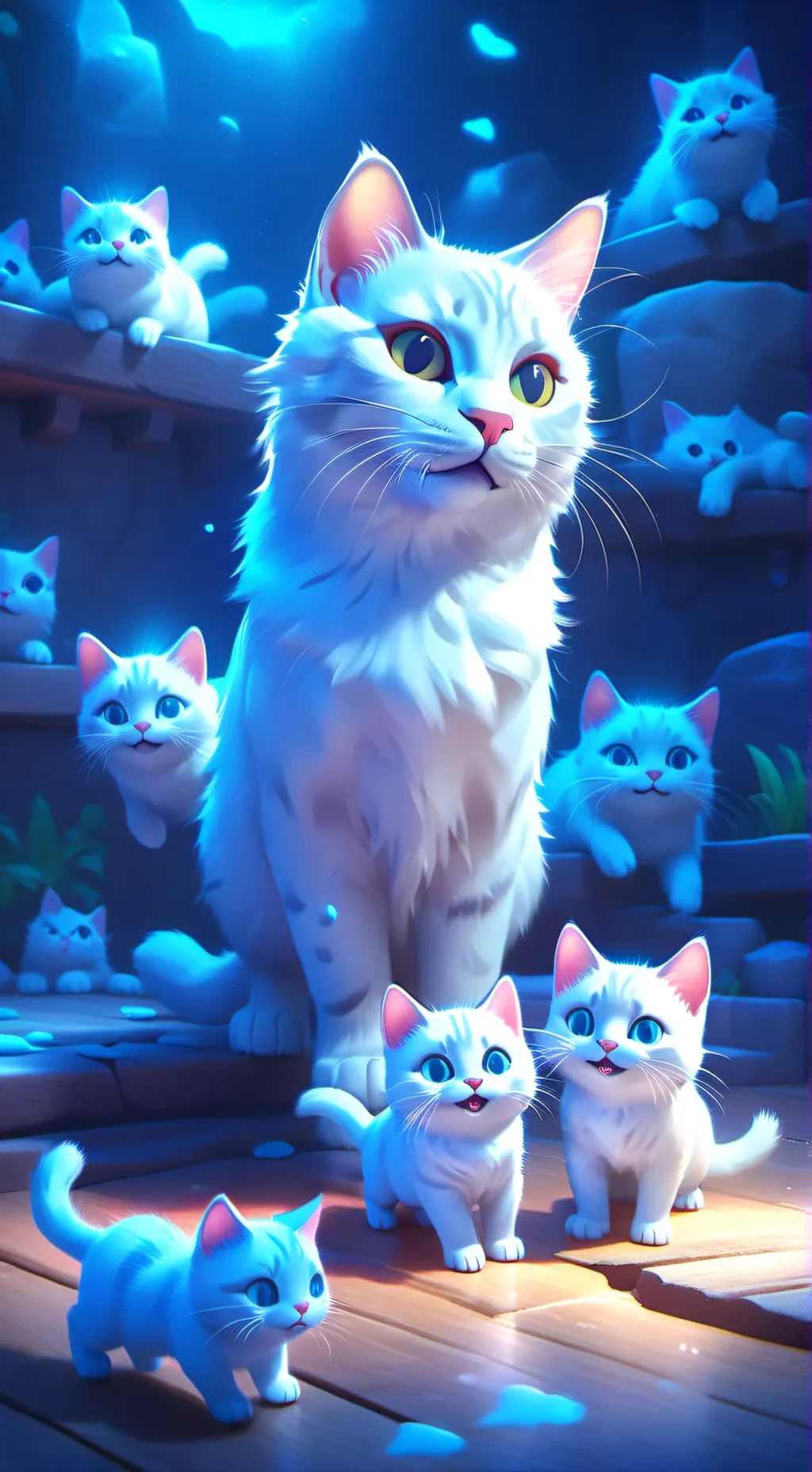 ai character: Mother cat :) background