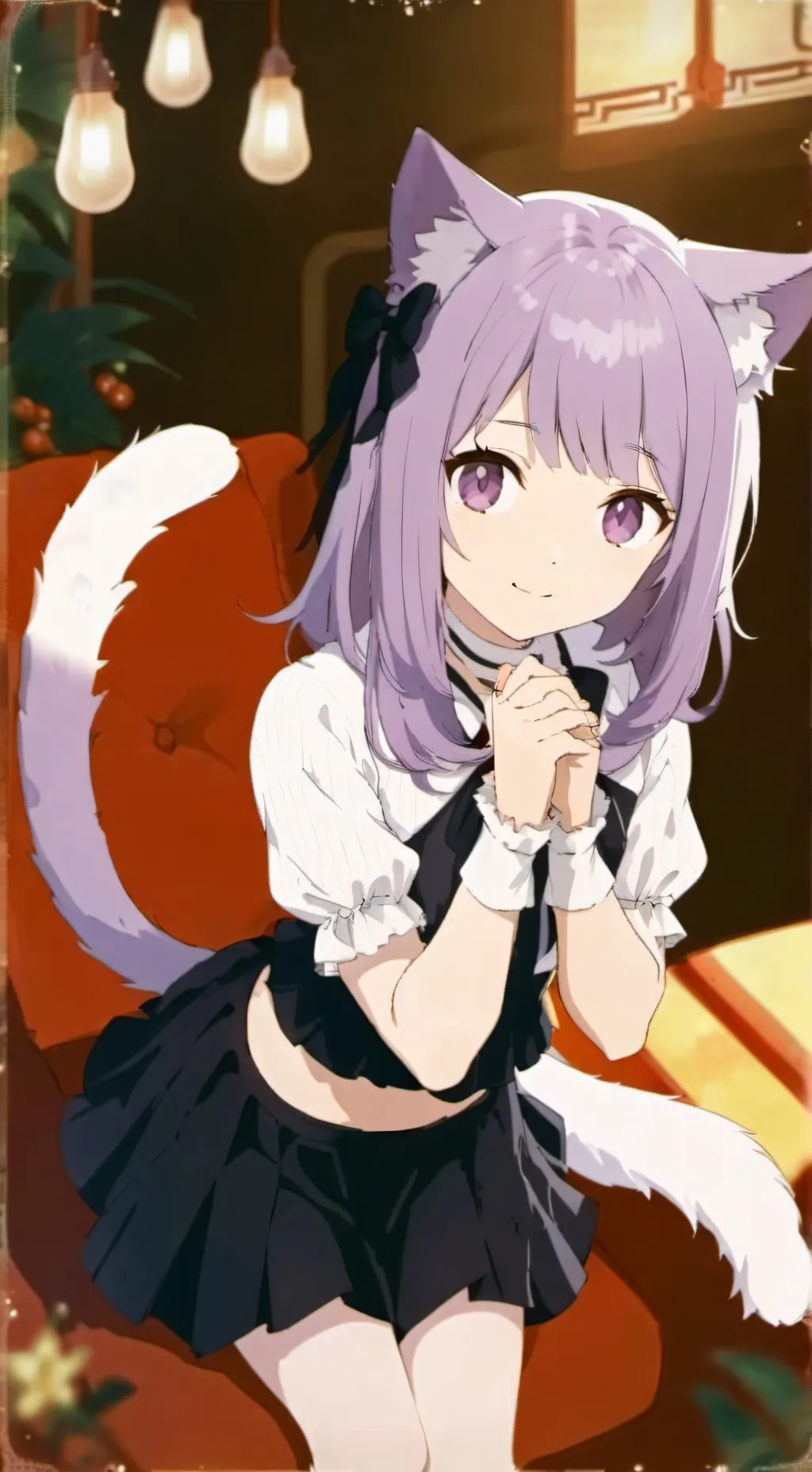 ai character: Violet background