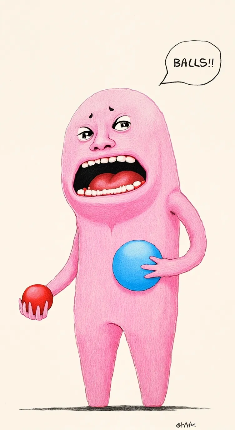 ai character: Balls man background