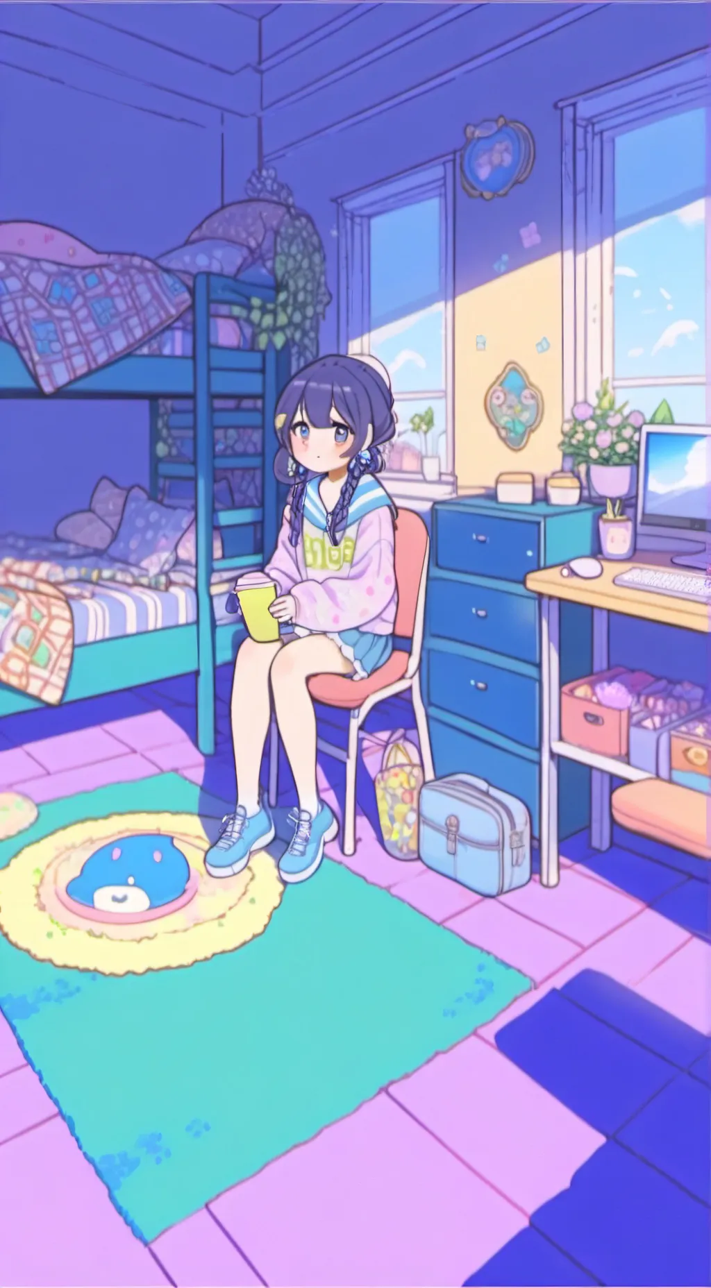 ai character: MHA dorms background