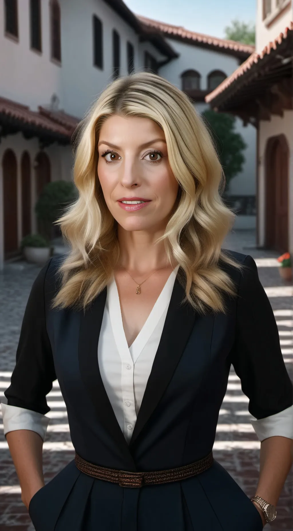 ai character: Rebecca zamolo  background