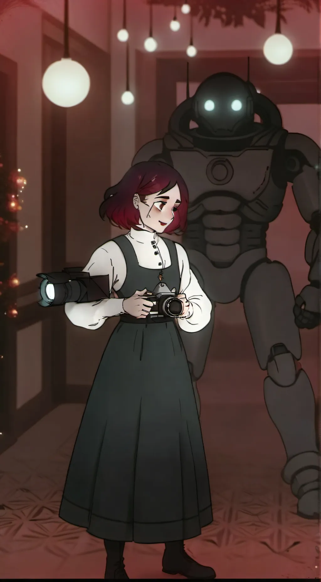 ai character: skibidi toilet 🧡 💙 background