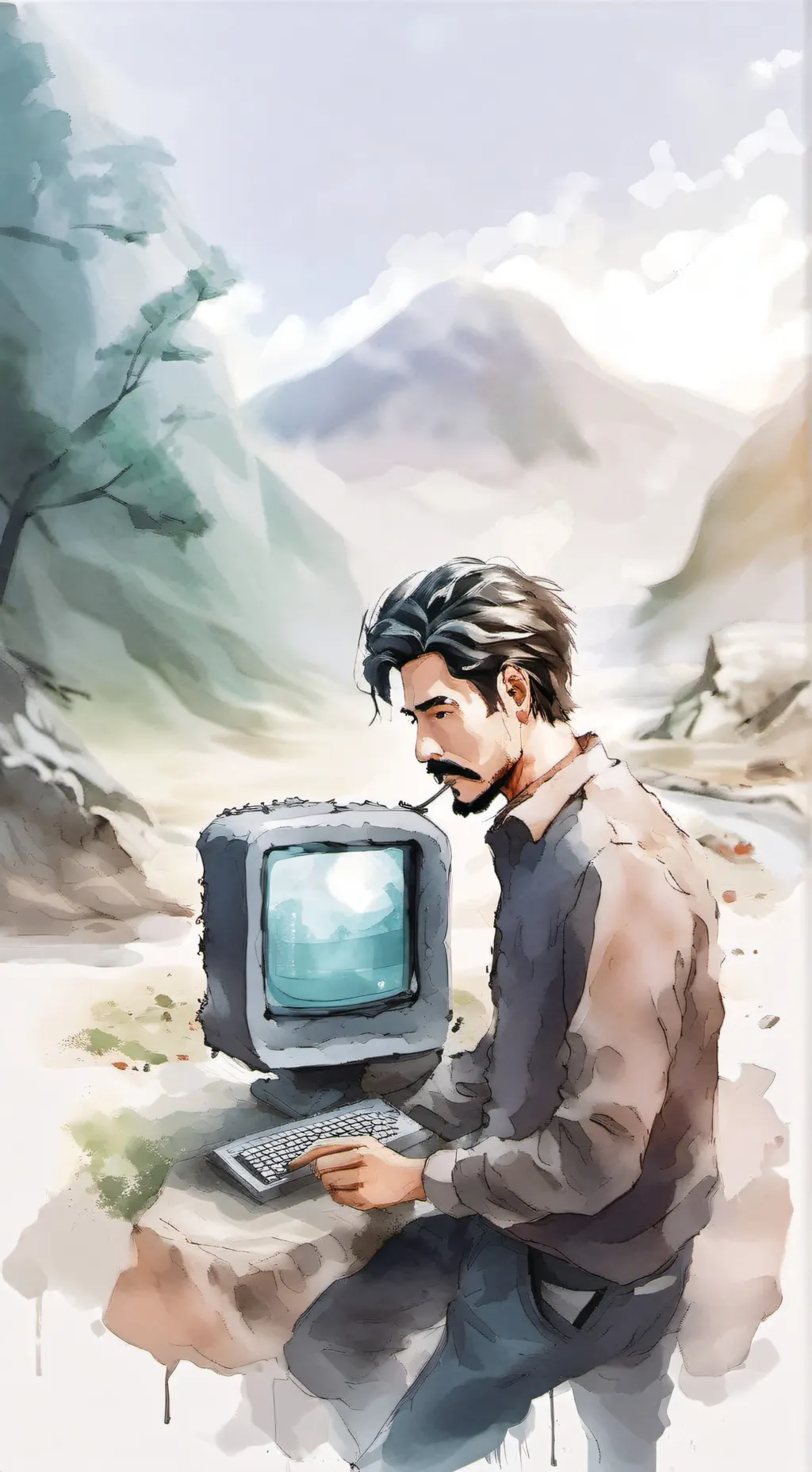 ai character: durple background