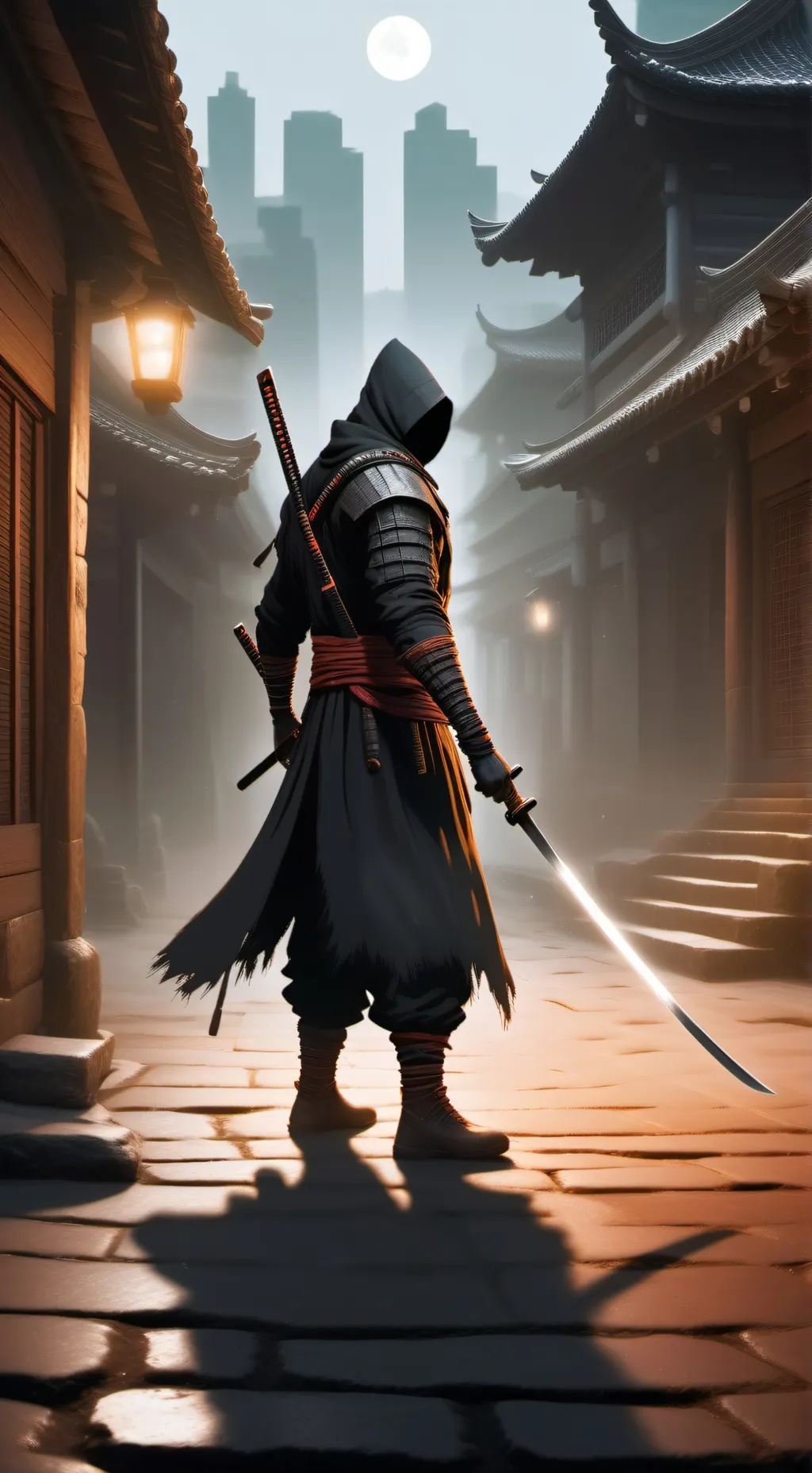 ai character: Shadow warrior background