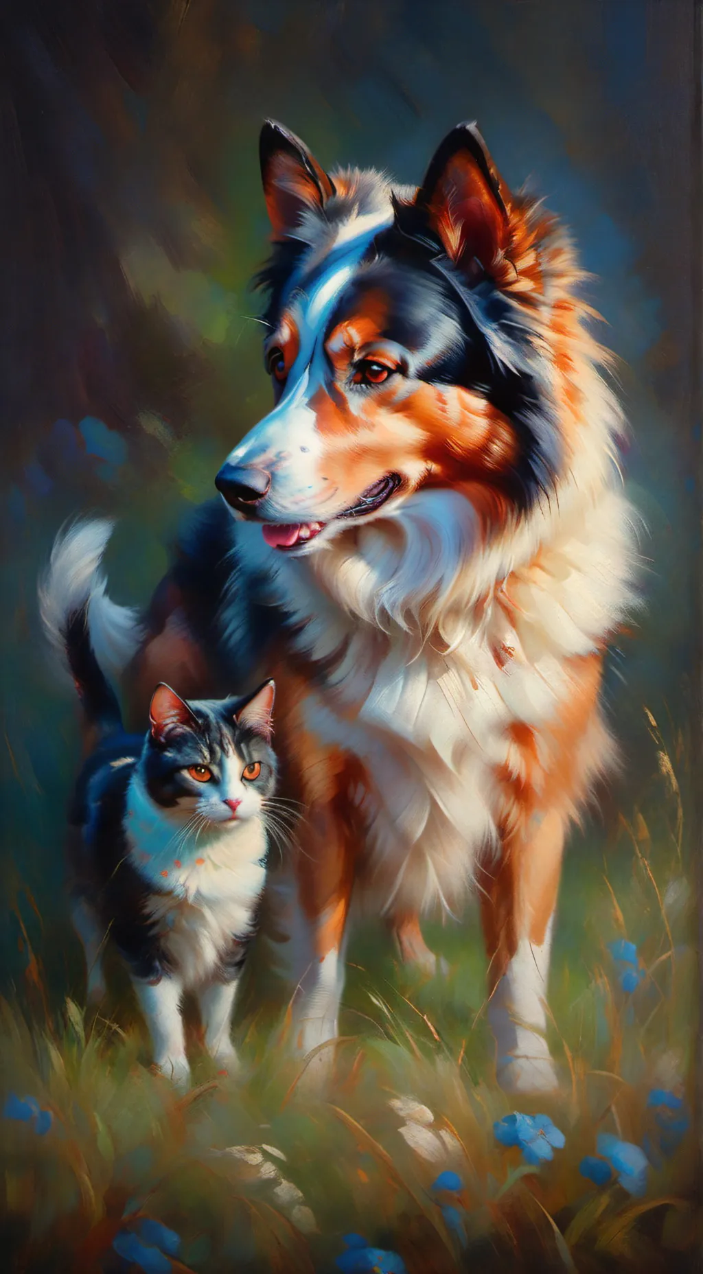 ai character: Puppy & cats background