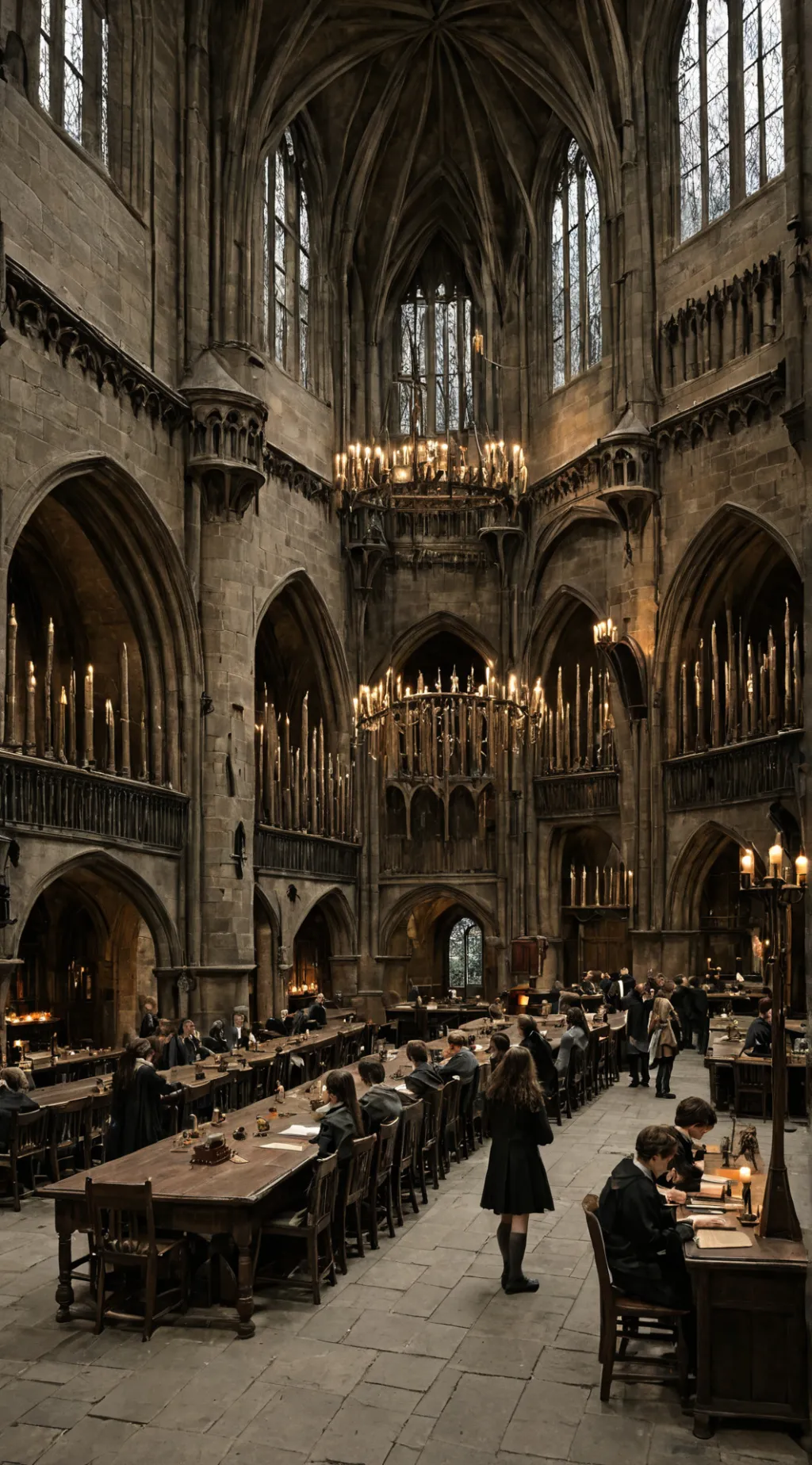 ai character: H O G W A R T S background