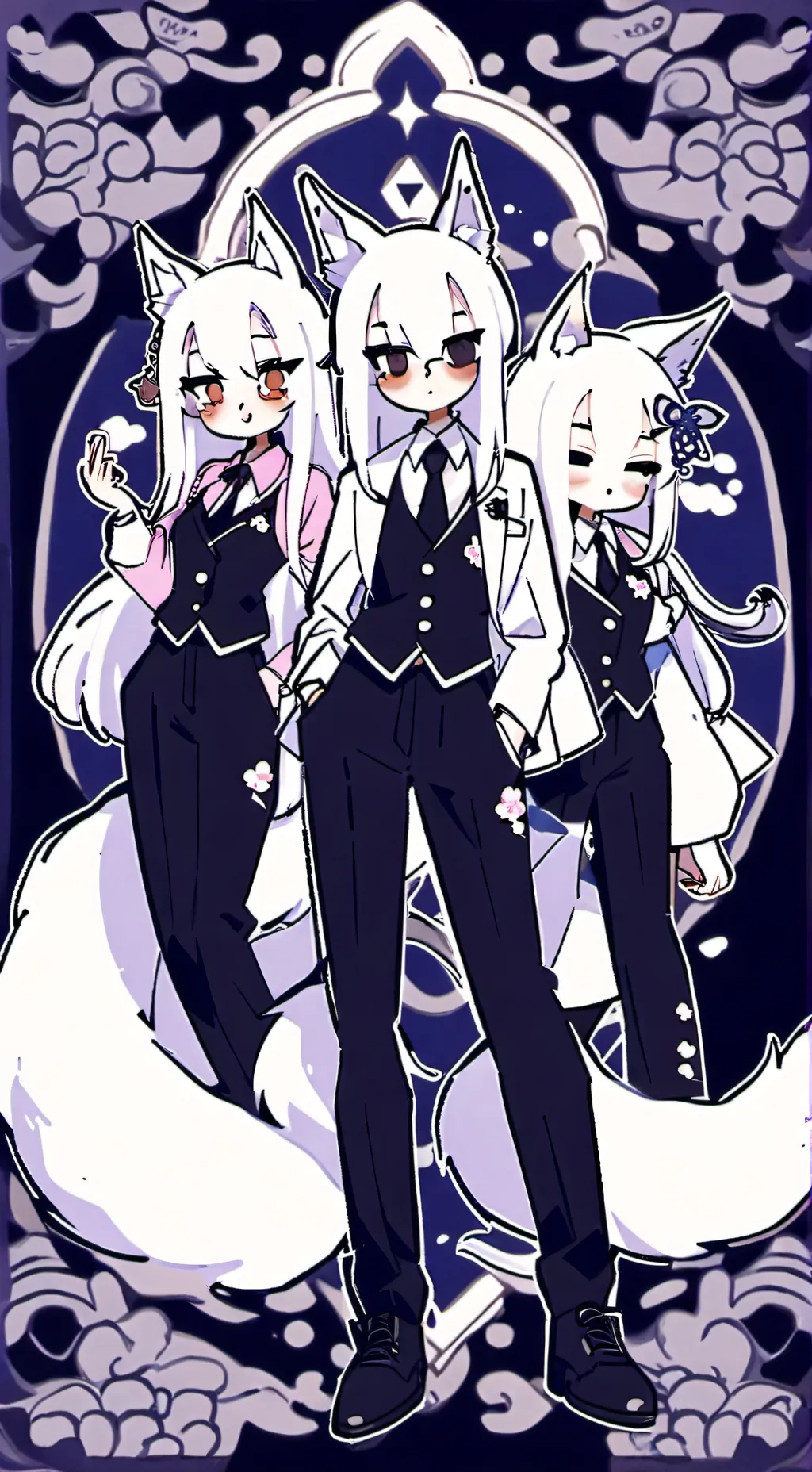 ai character: Mean Girl foxes background