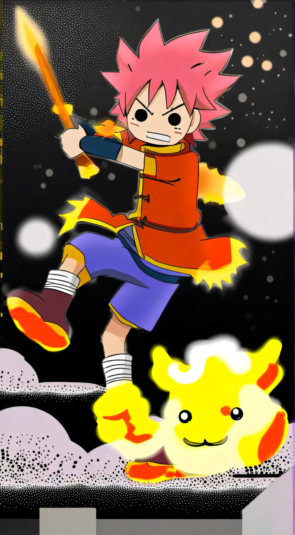 ai character: Natsu dragnir  background