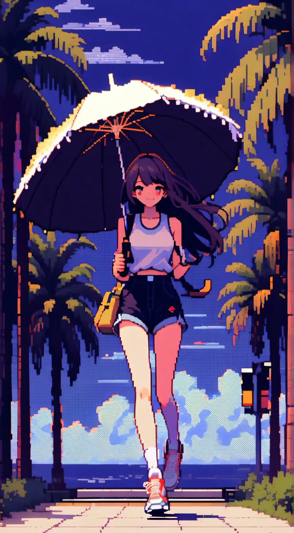ai character: lov x kid in rain background