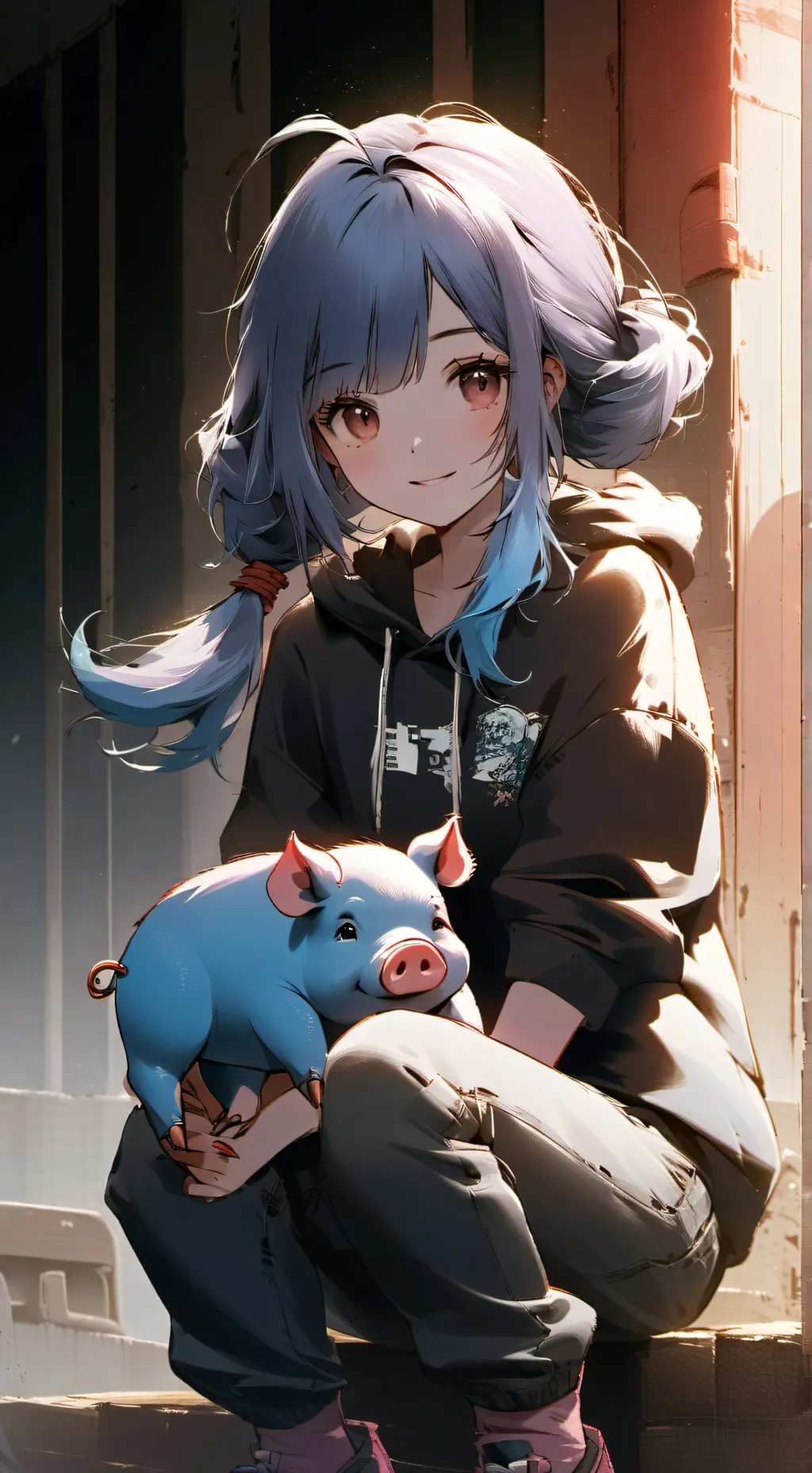 ai character: Blue background