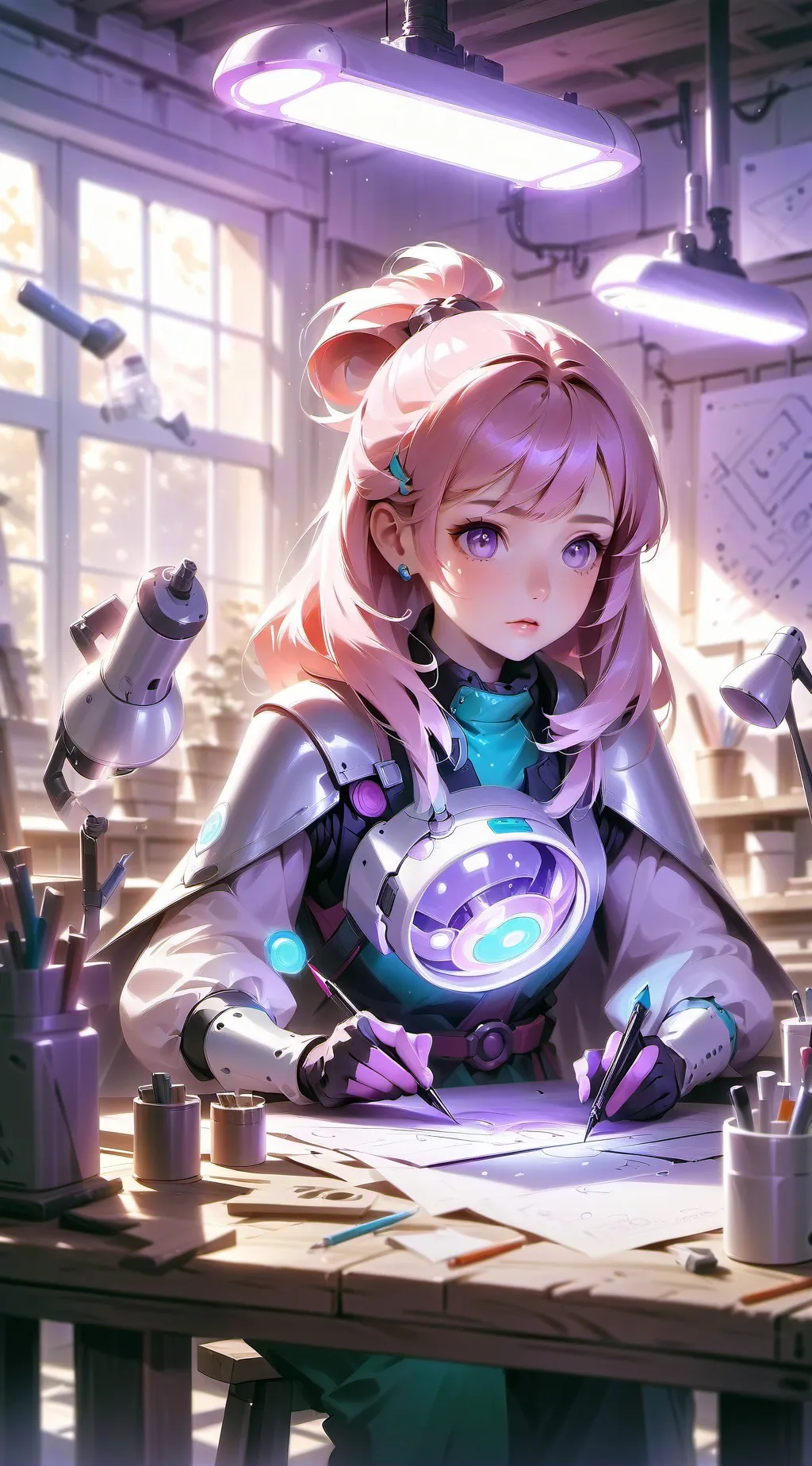 ai character: Baby Tech Titan background