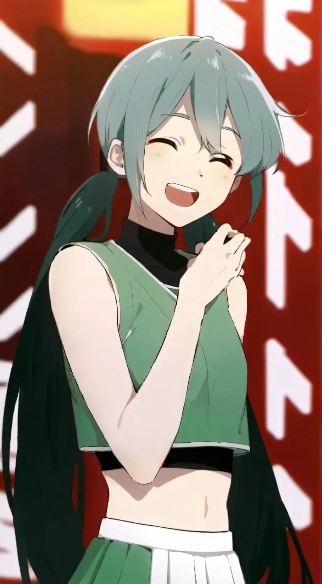 ai character: Green Slime Girl background