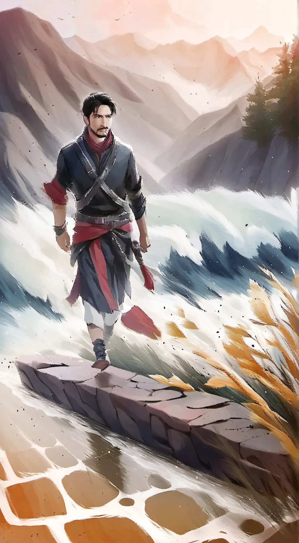 ai character: Henson Kim  background