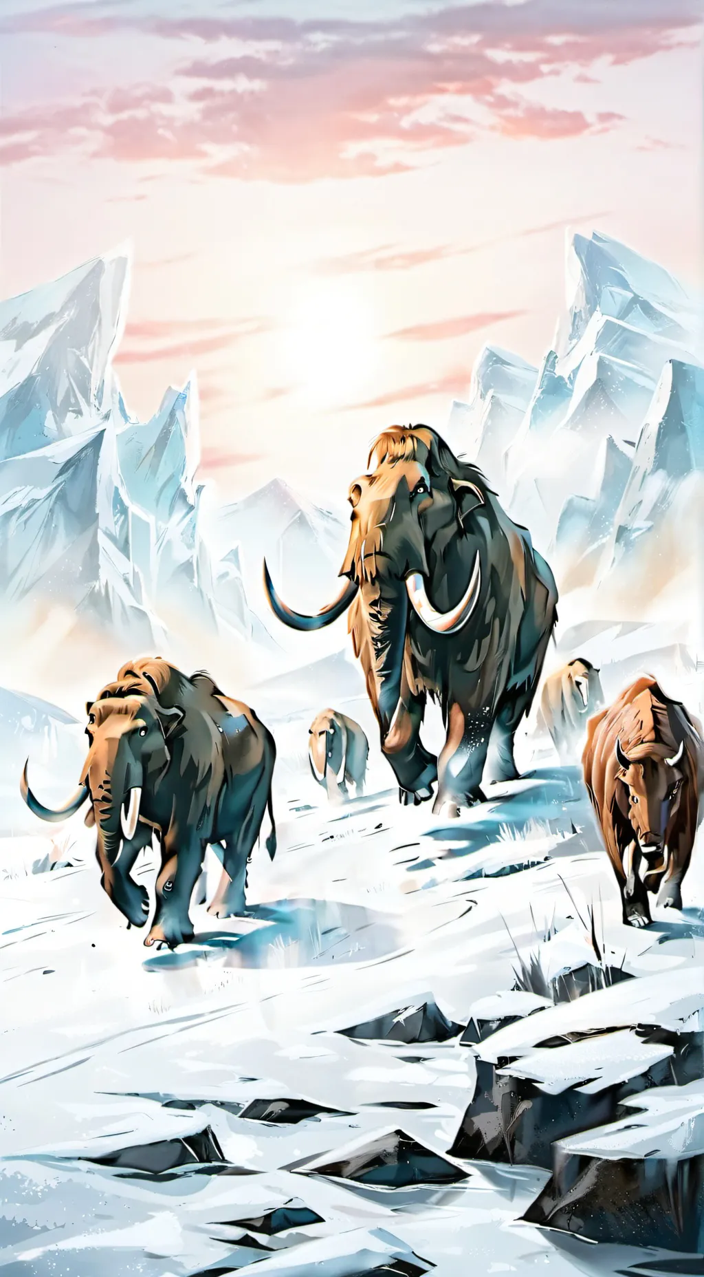 ai character: Ice age  background
