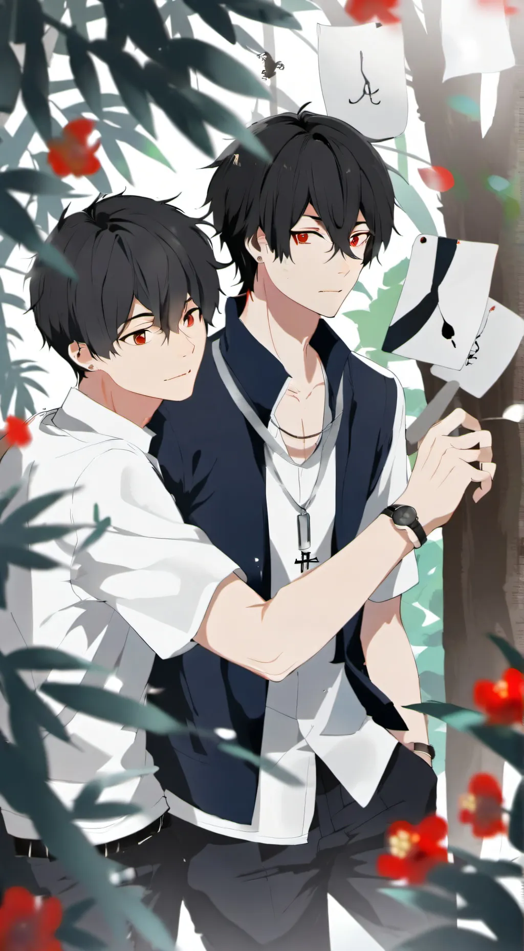 ai character: nick and neko  background