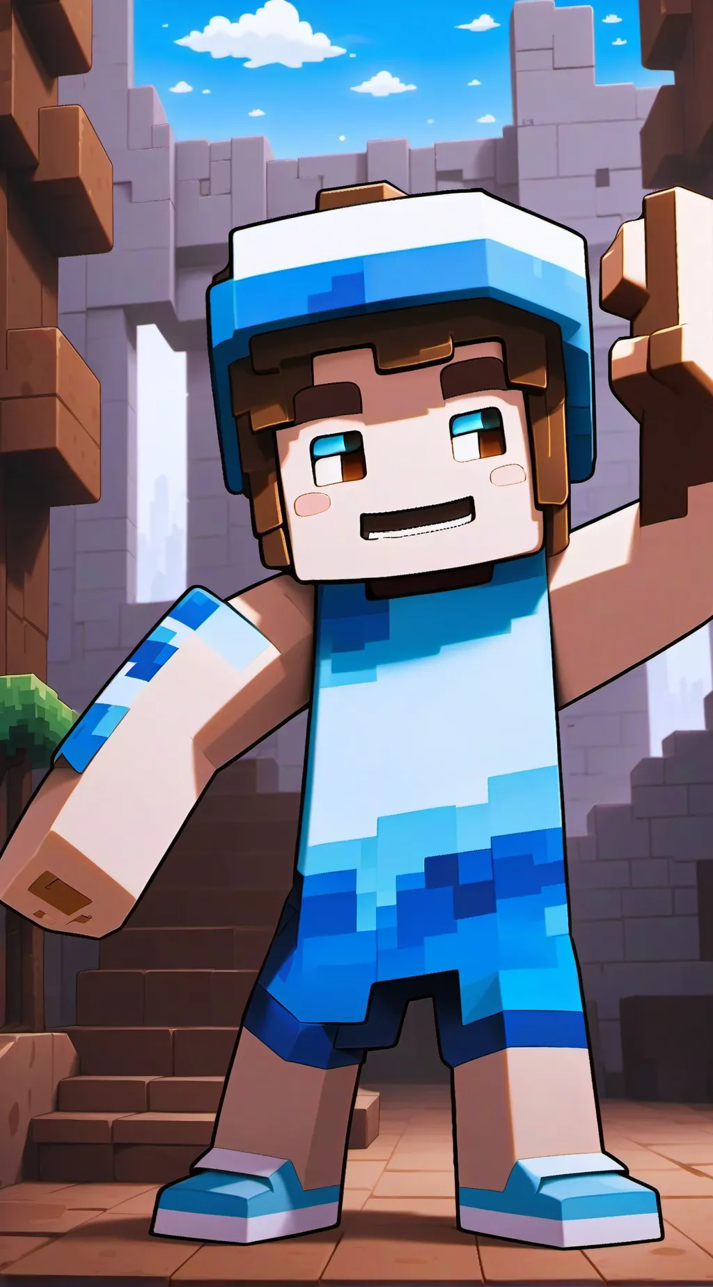 ai character: Minecraft terror  background