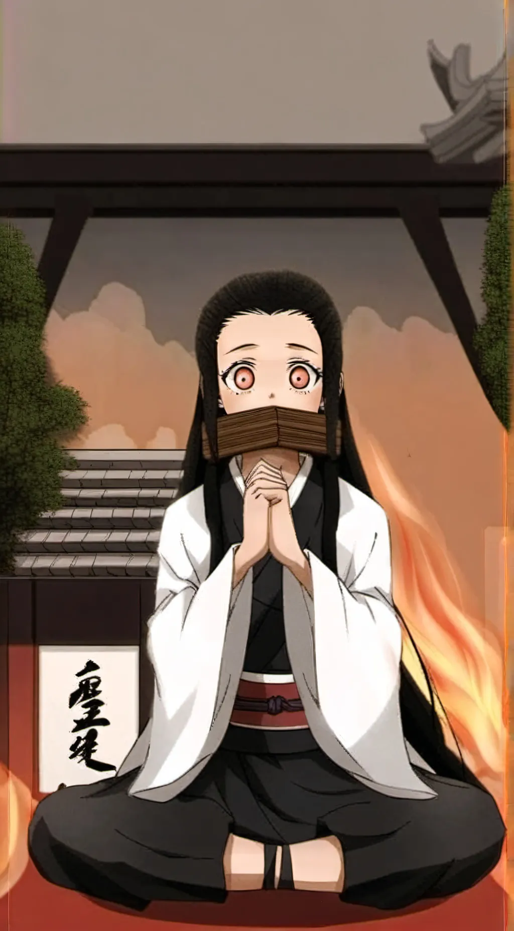 ai character: Nezuko puchaina  background