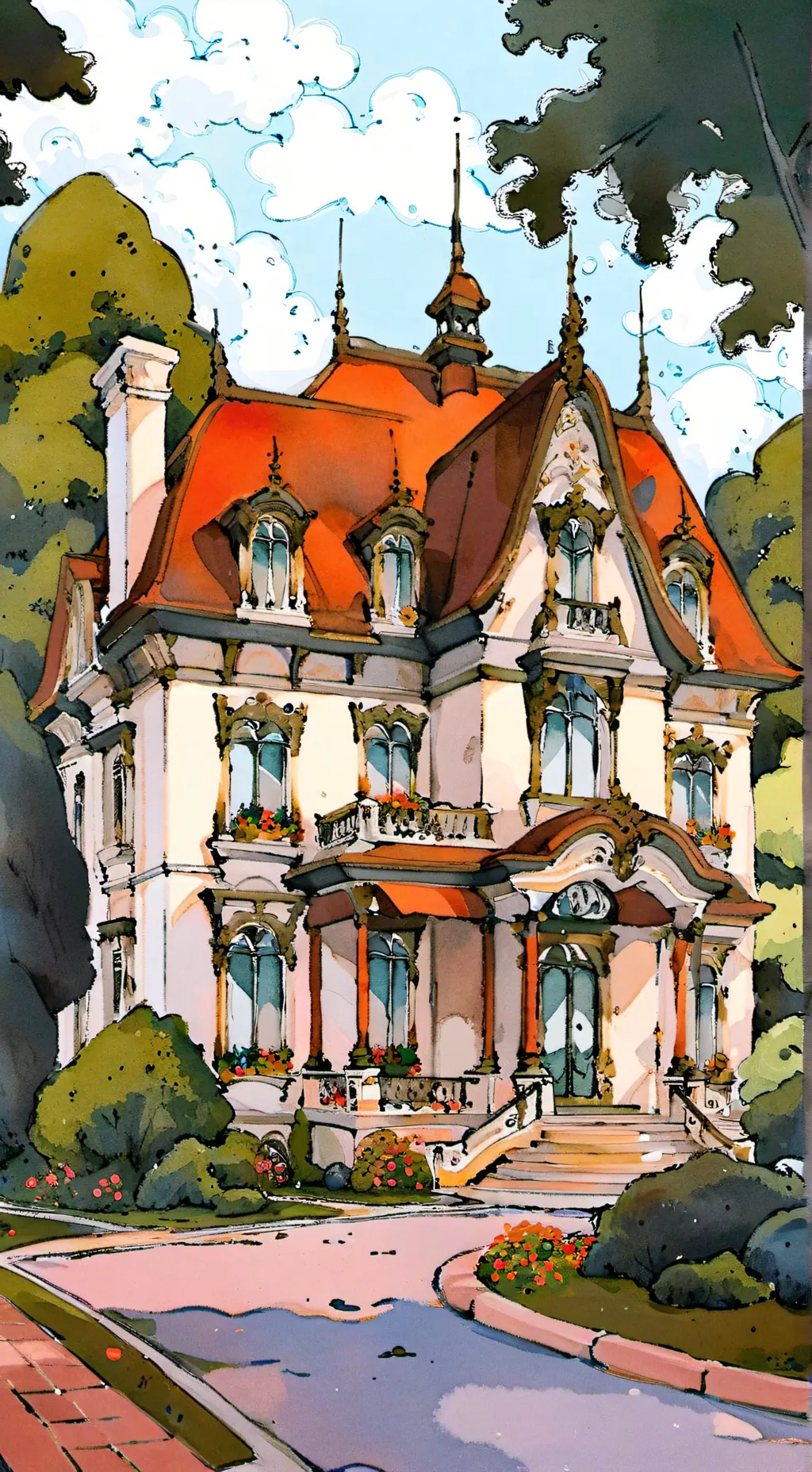 ai character: jjk en una mansion background