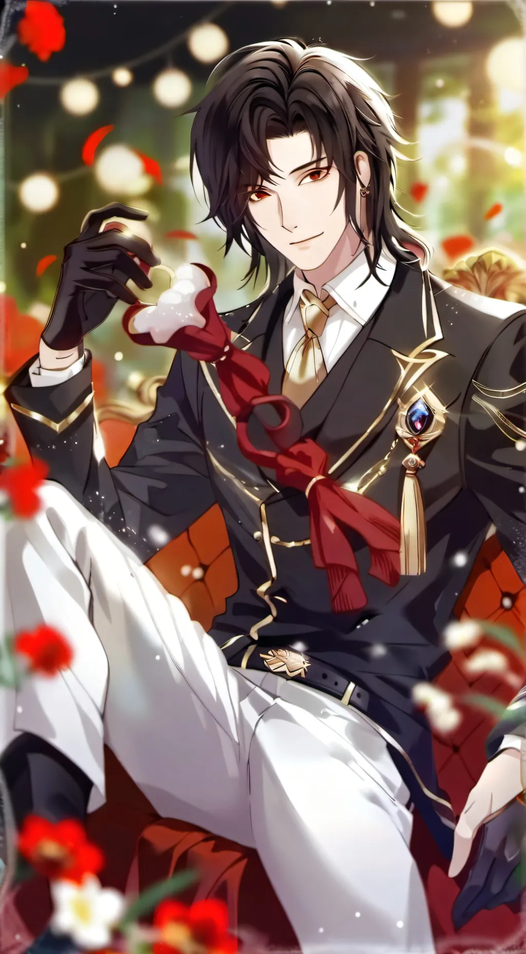 ai character: Fire background