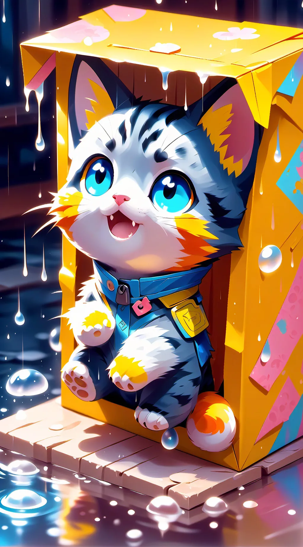 ai character: gatito abandonado background