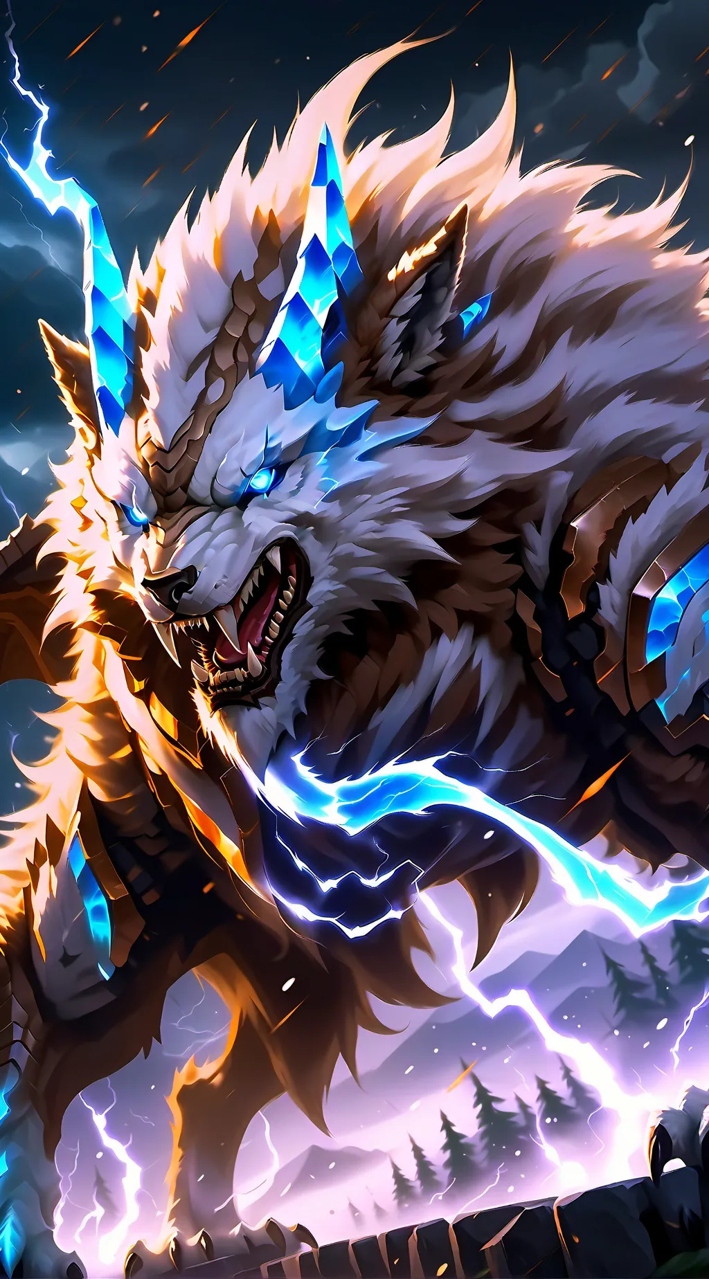ai character: White Fang the Zinogre background