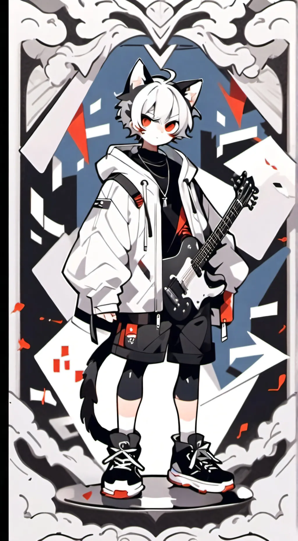 ai character: Gray background