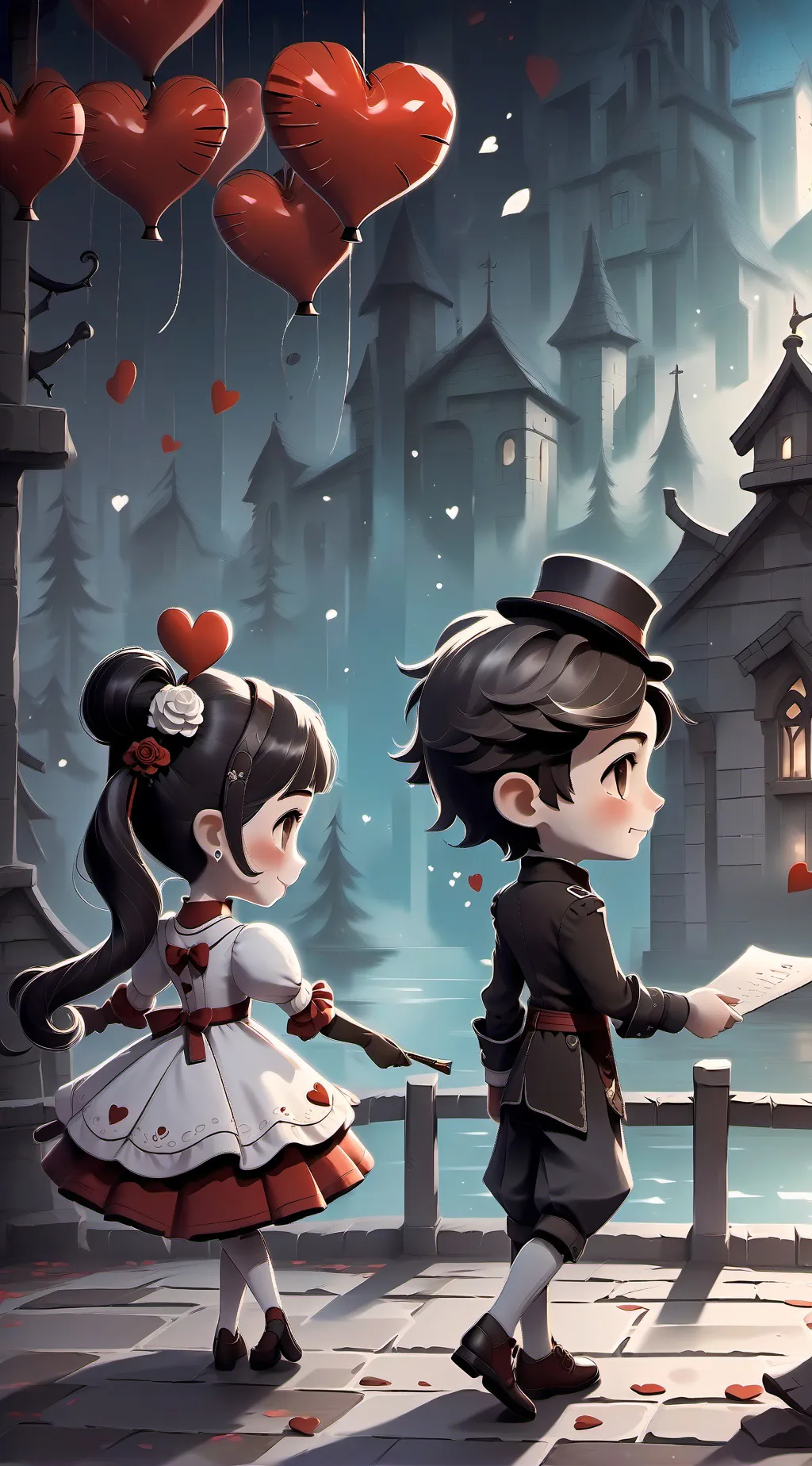 ai character: MD Valentines Day background