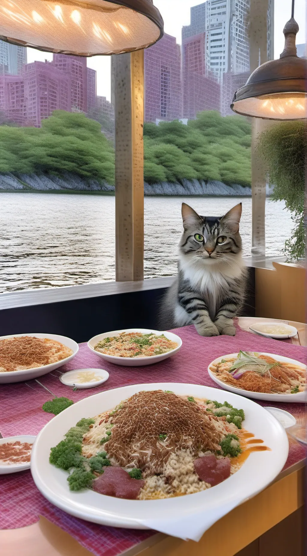 ai character: Feline Feasts: A C background