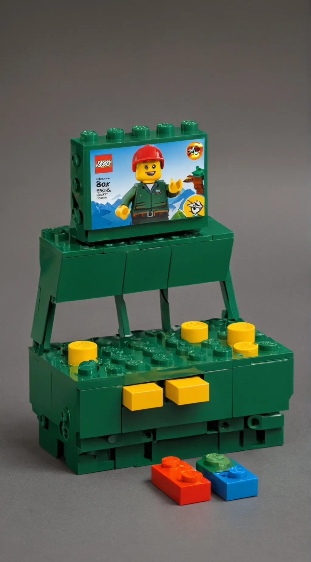 ai character: Lego box background