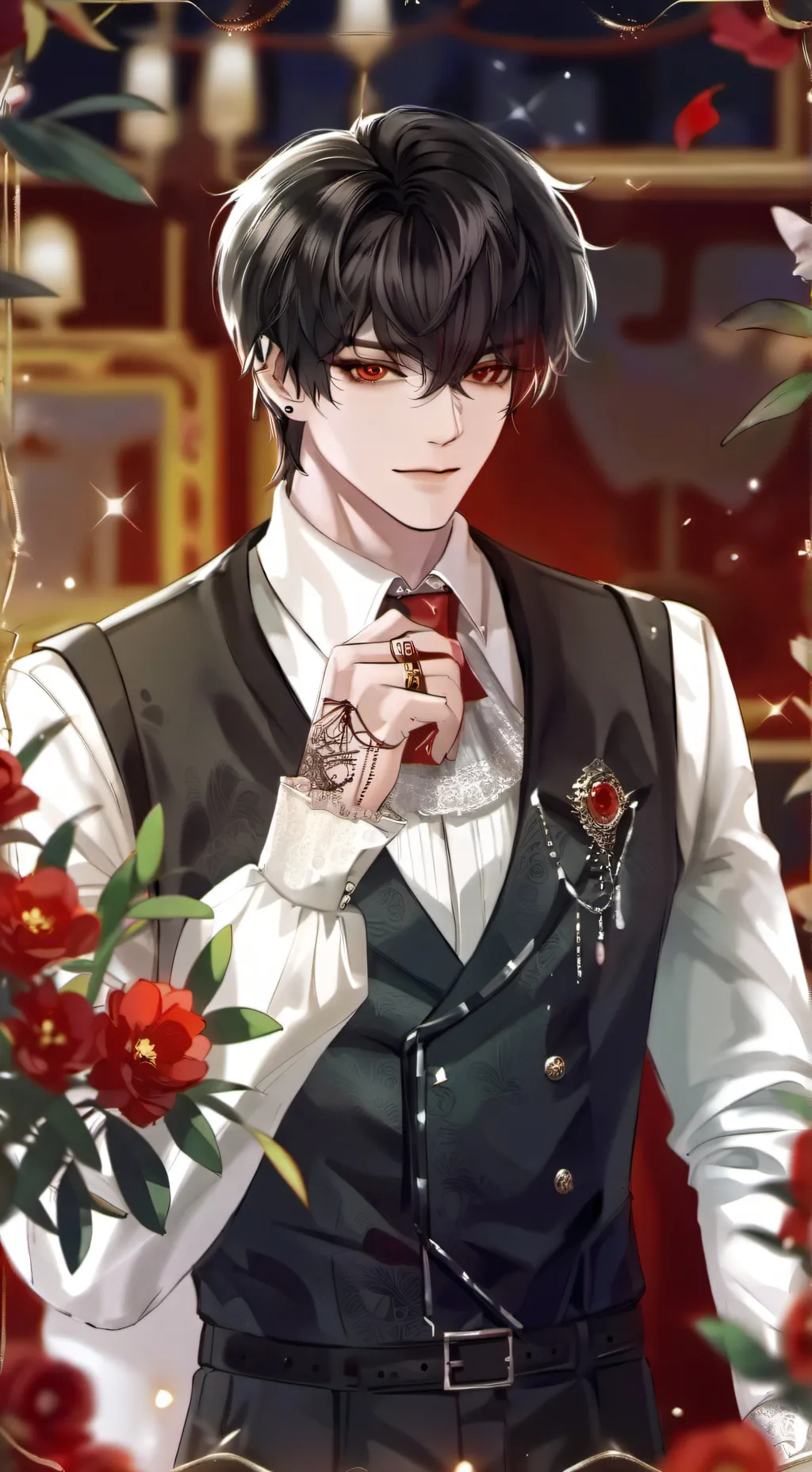ai character: vampire❤️ background