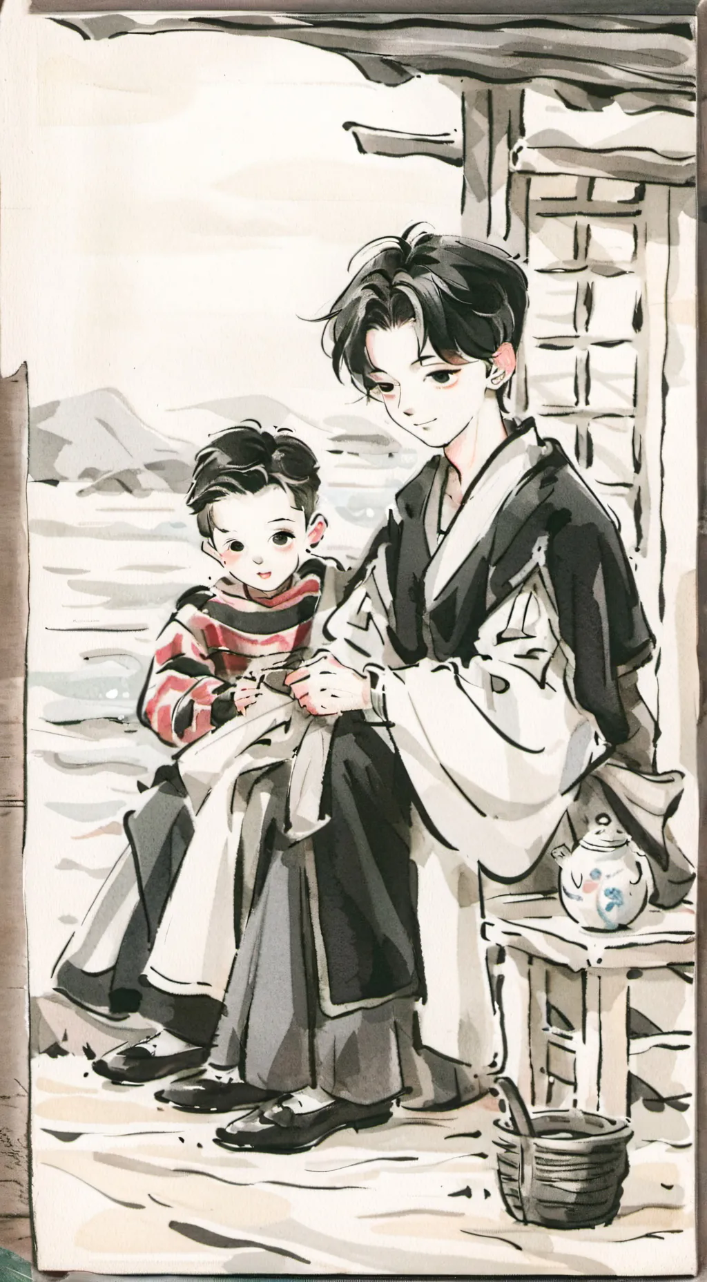 ai character: smiling critters background