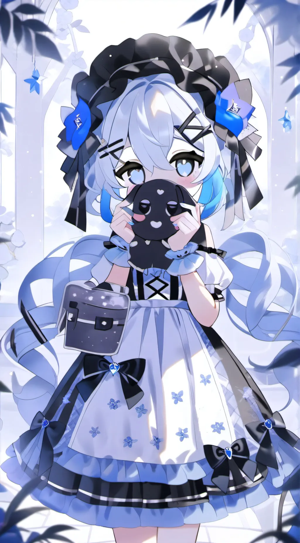 ai character: Girl shadow milk background
