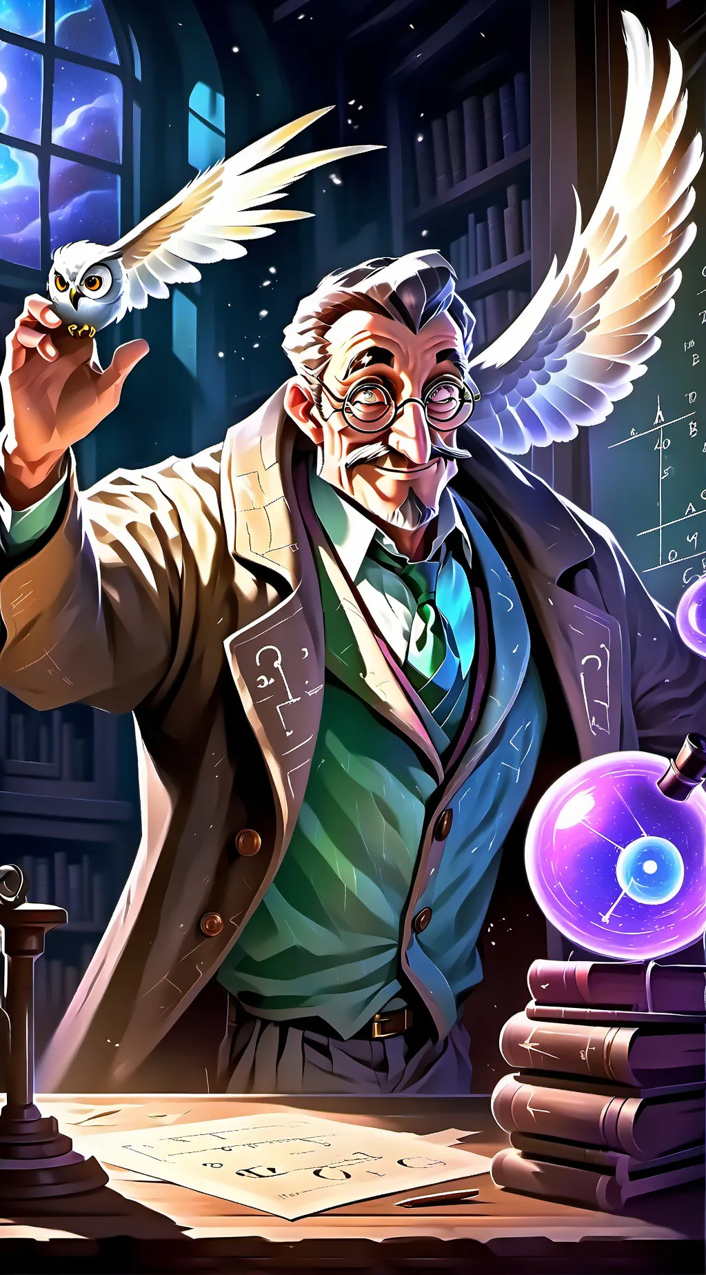 ai character: Professor Quasar background